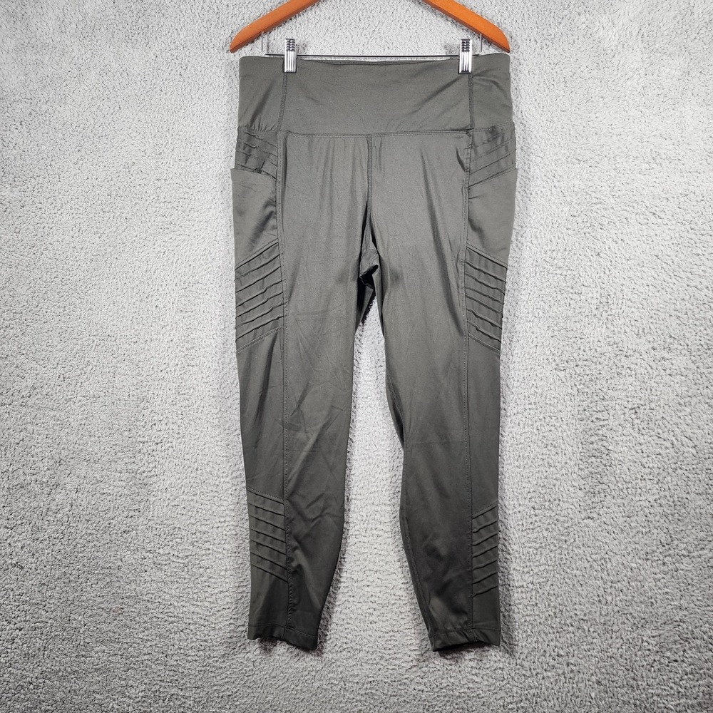 Member's Mark Everyday Moto Ankle Leggings Womens 2XL Gray High Rise Athletic